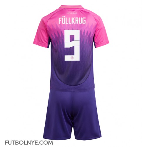 Camiseta Alemania Niclas Fullkrug #9 Visitante Equipación para niños Eurocopa 2024 manga corta (+ pantalones cortos)